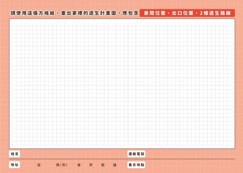 家庭逃生計畫方格紙