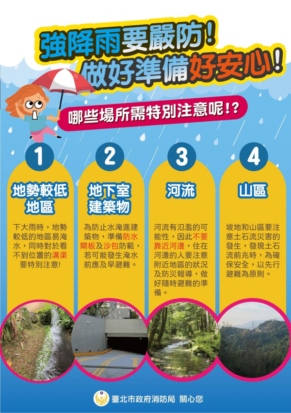 強降雨要嚴防！　做好準備好安心！
