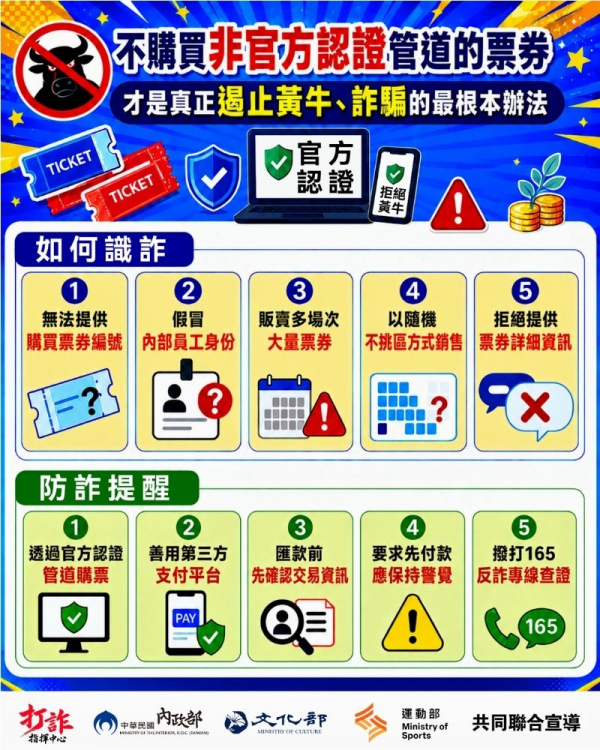 不購買非官方認證管道的票券，才是真正遏止黃牛、詐騙的最根本辦法